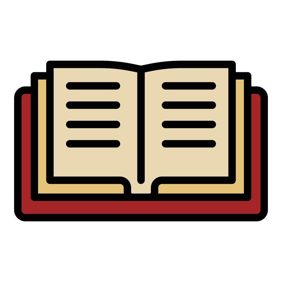 Open book icon color outline vector