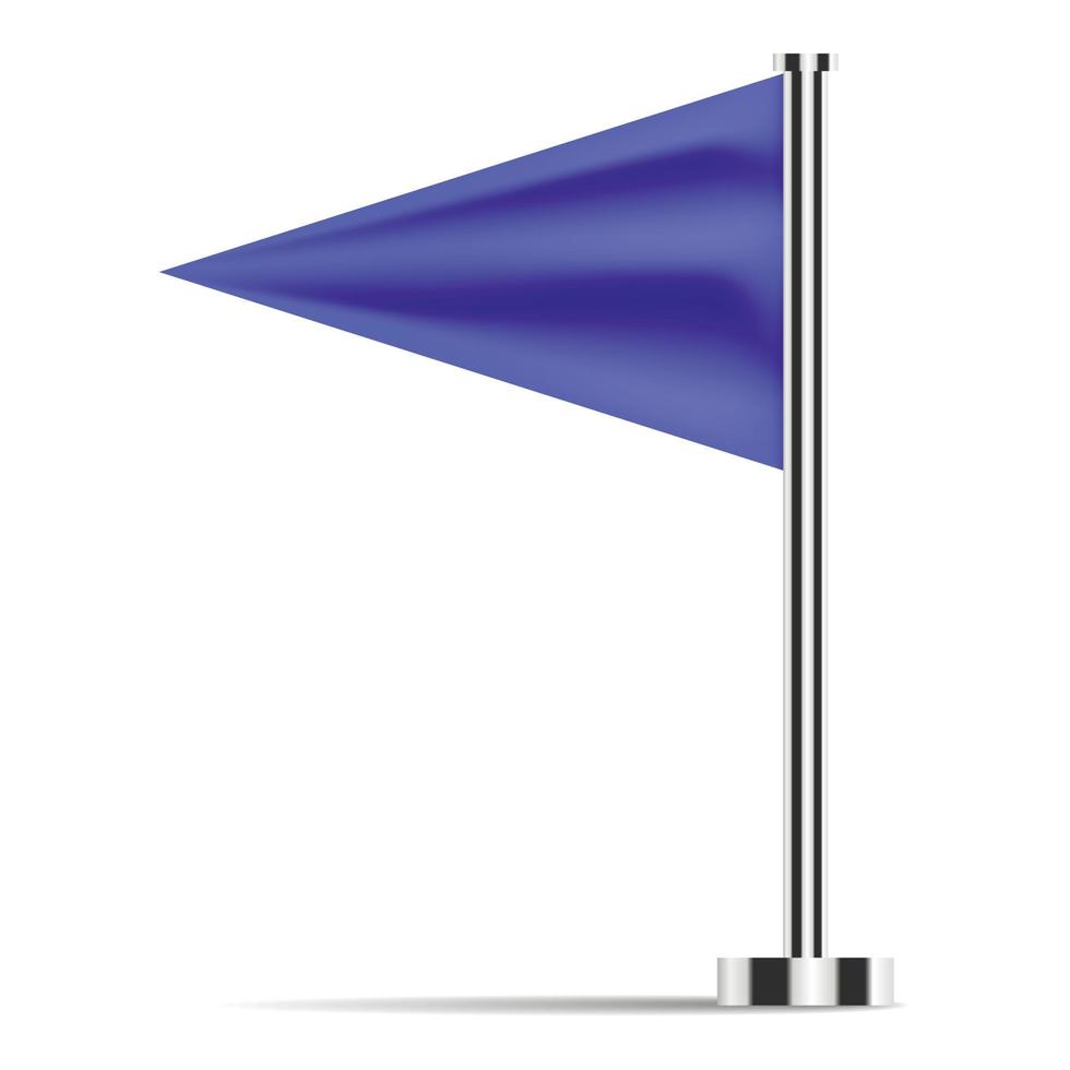 icono de bandera de mesa de oficina azul, estilo realista vector