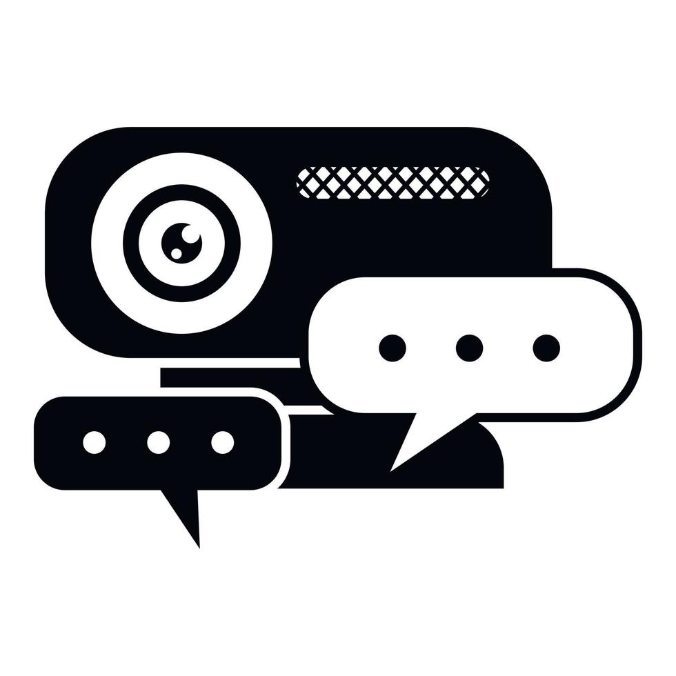 Webinar chat icon, simple style vector