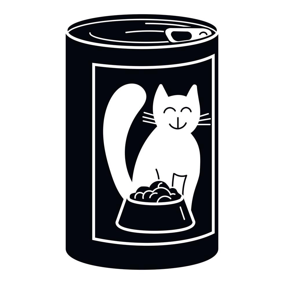 icono de lata de comida para gatos, estilo simple vector