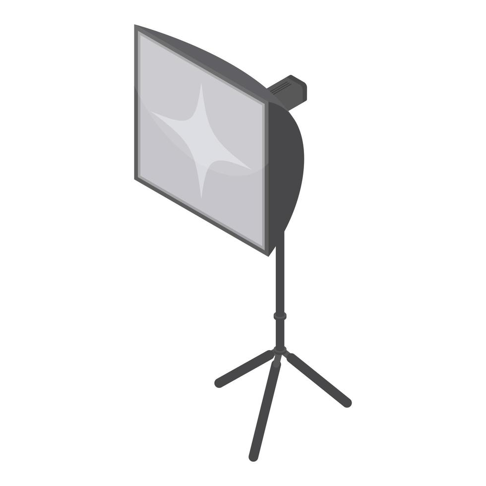 icono de luz de caja suave de estudio, estilo isométrico vector