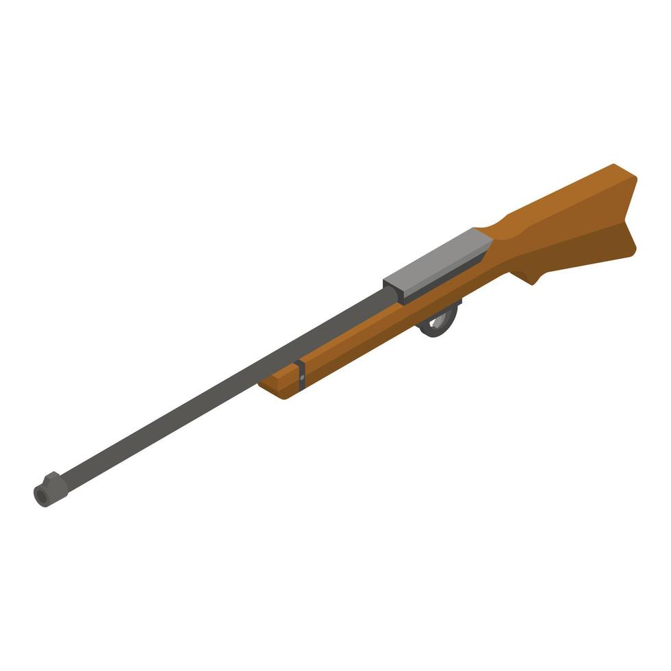 Hunter rifle icon, isometric style vector