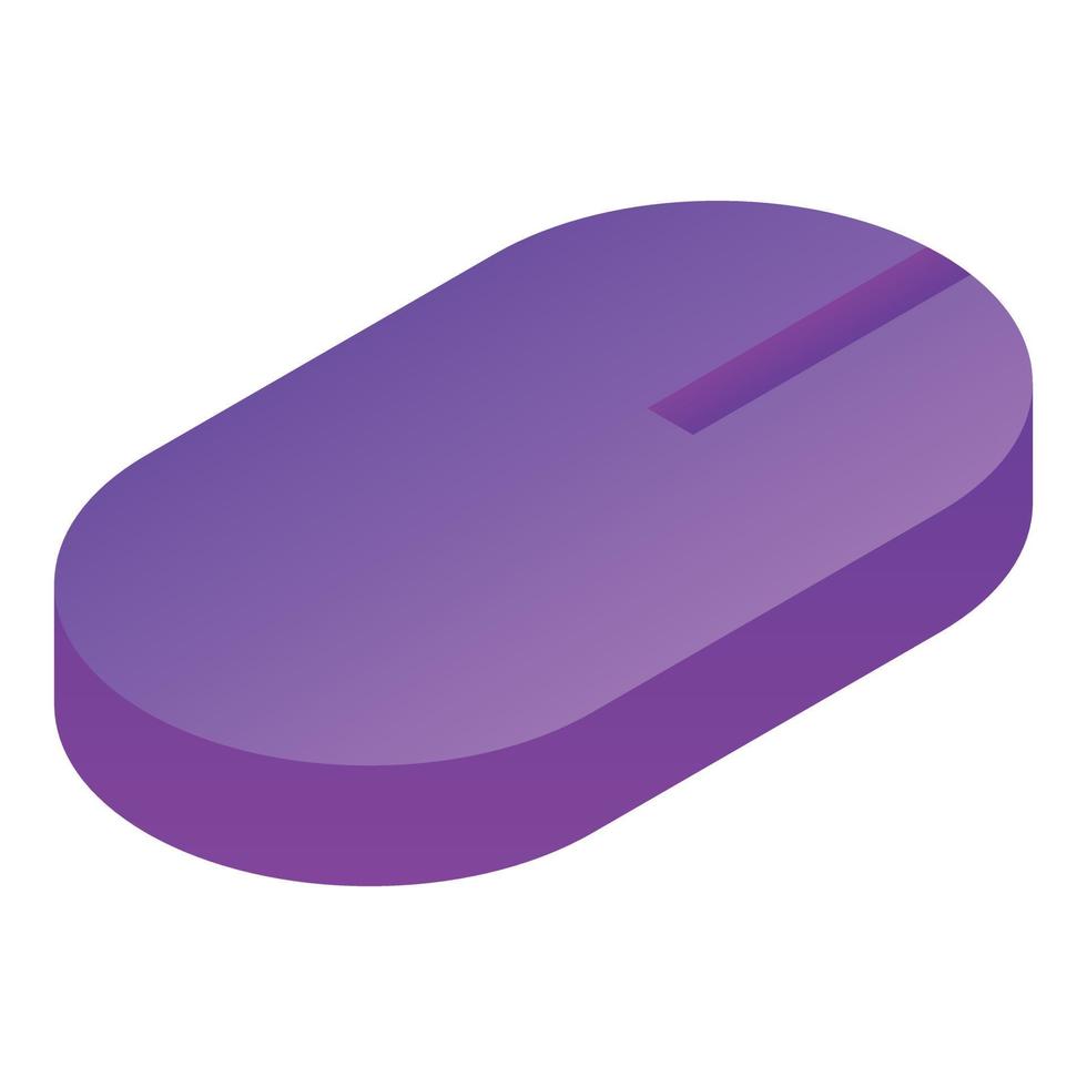 Violet mouse icon, isometric style vector