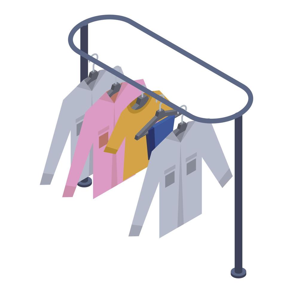 Stand hanger clothes icon, isometric style vector