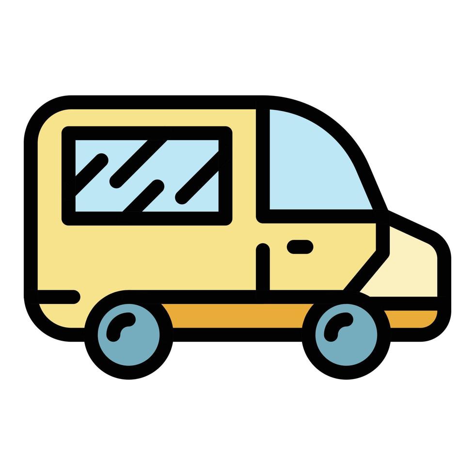 Ambulance icon color outline vector