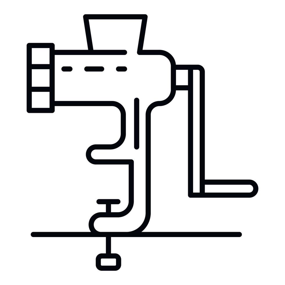 Retro meat grinder icon, outline style vector