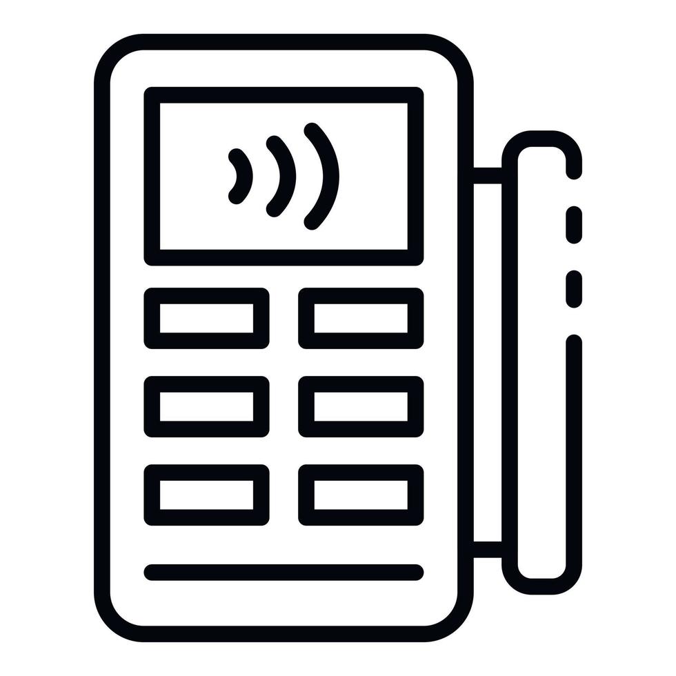 Nfc payment terminal icon, outline style vector