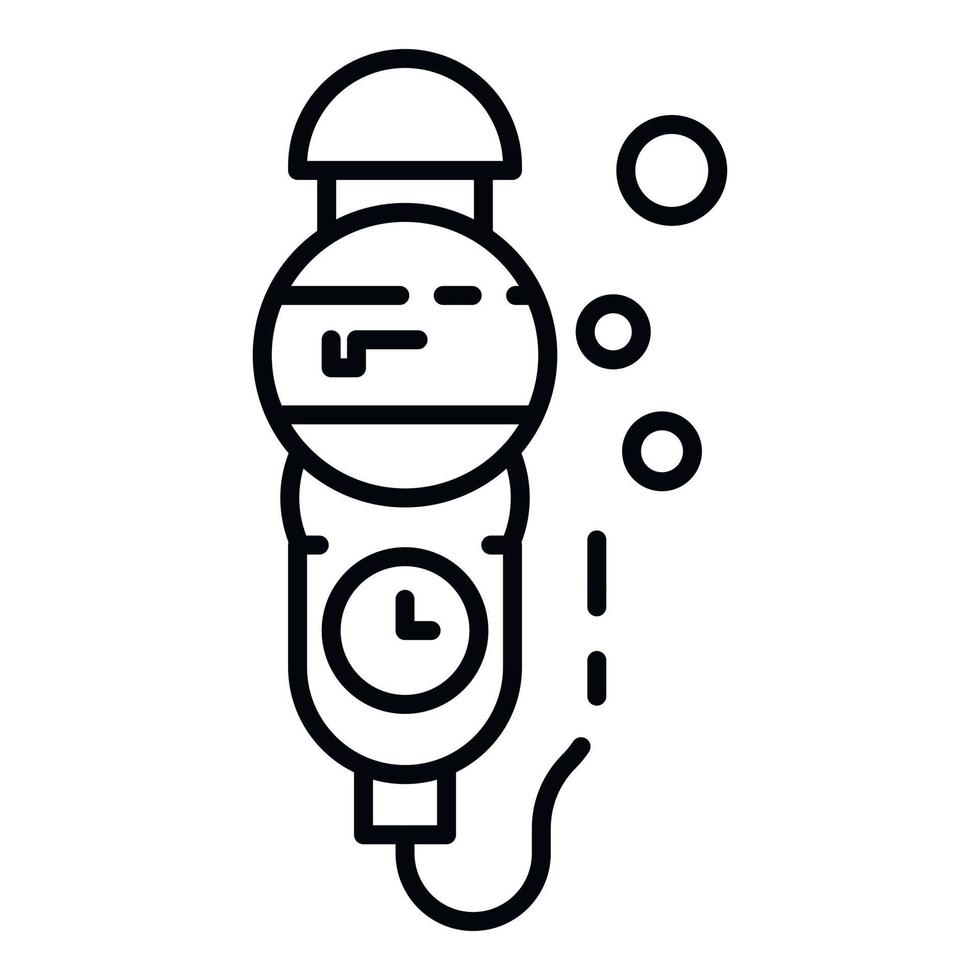 Underwater pressure manometer icon, outline style vector