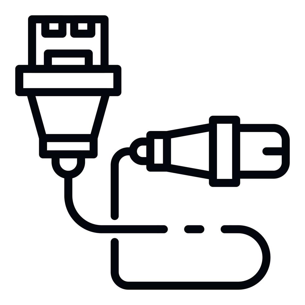 Camera usb cable icon, outline style vector