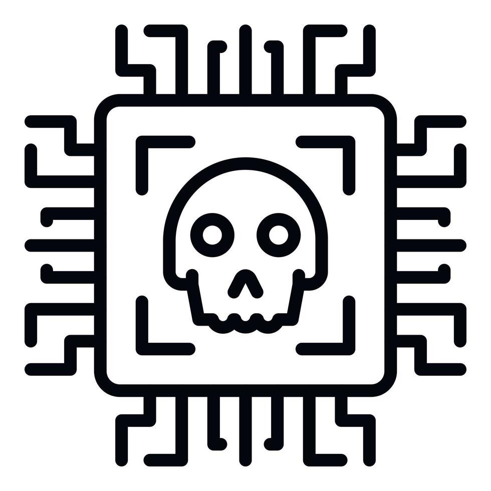 Malicious technologies icon, outline style vector