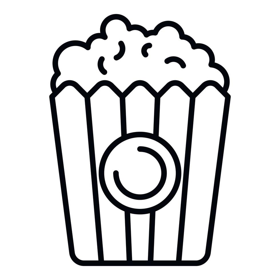 Popcorn basket icon, outline style vector