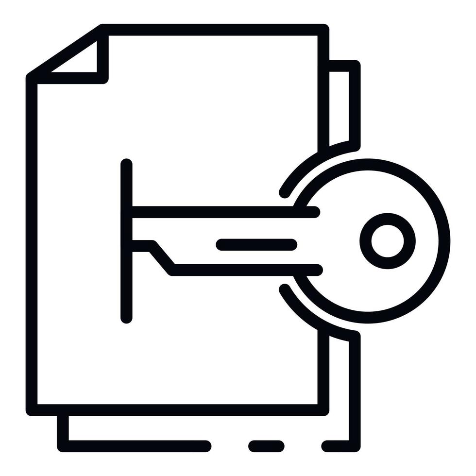 Hacking file encryption icon, outline style vector