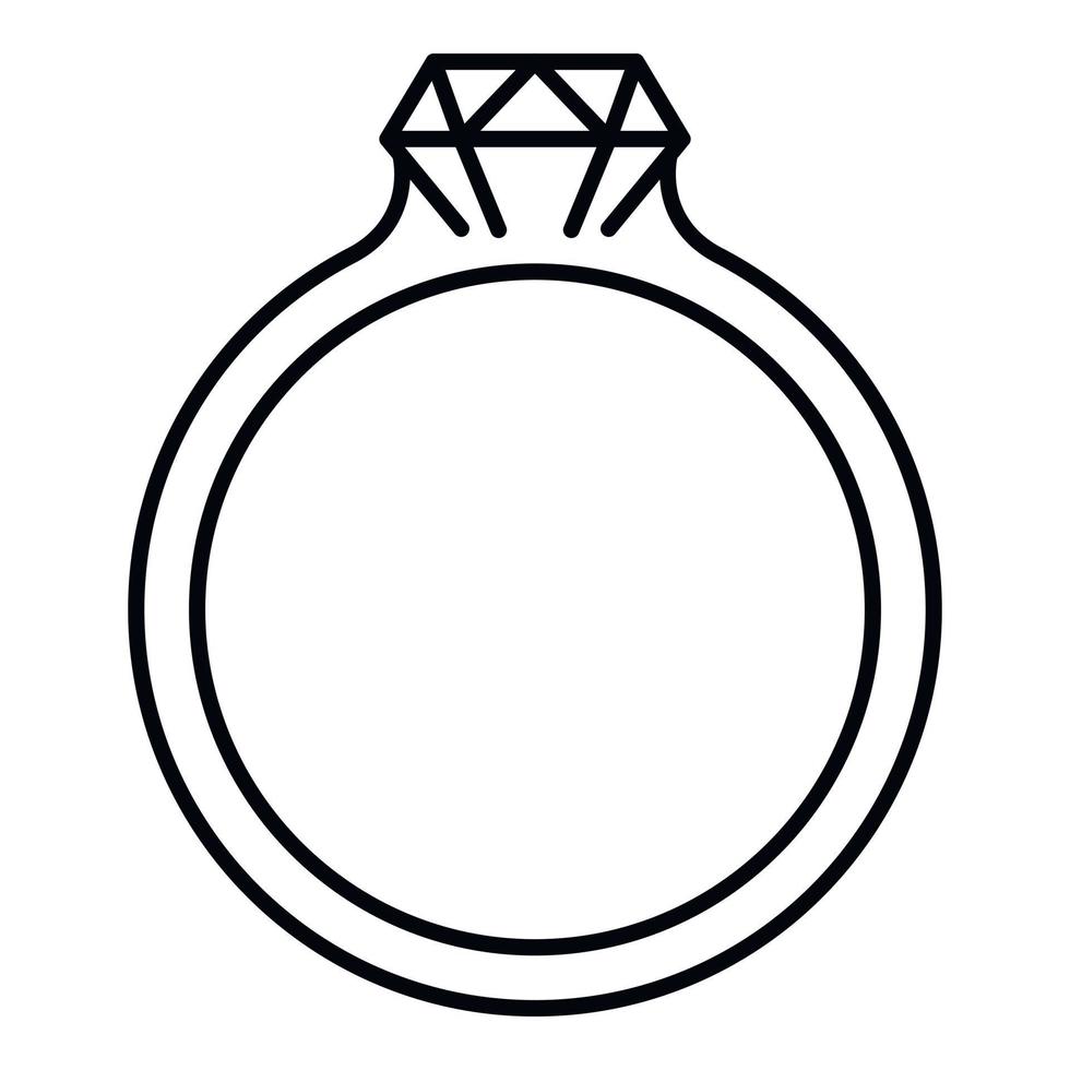 icono de anillo esmeralda, estilo de contorno vector