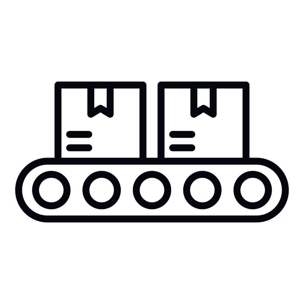 Goods on the conveyor icon, outline style vector