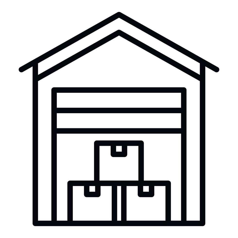 Covered export warehouse icon, outline style vector