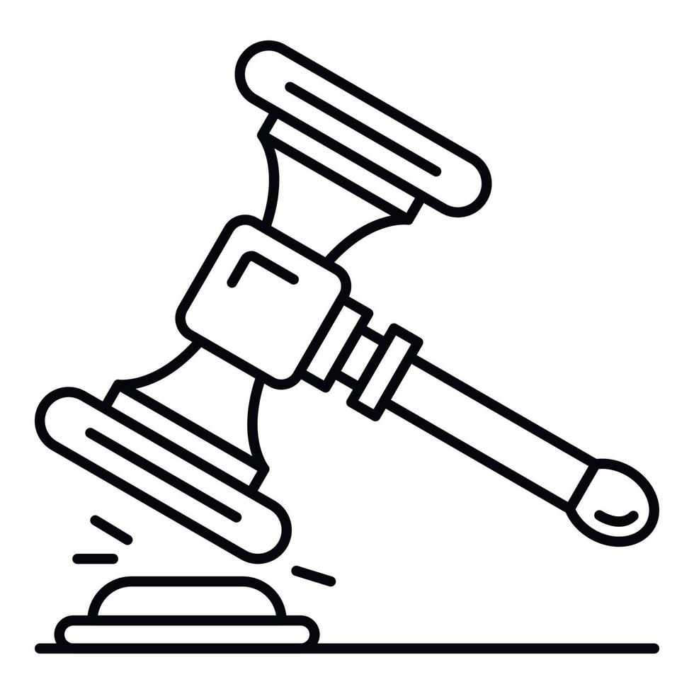Wood gavel icon, outline style vector