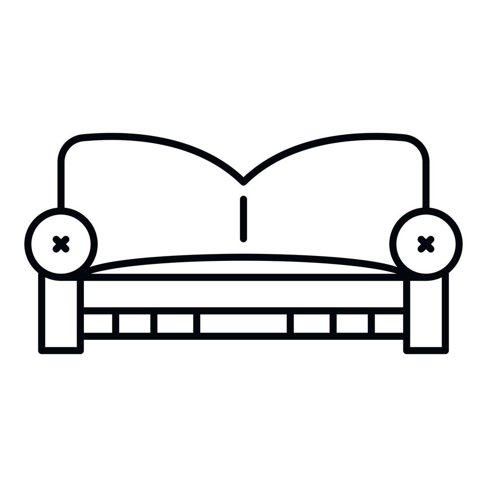 icono de sofá de almohada, estilo de contorno vector