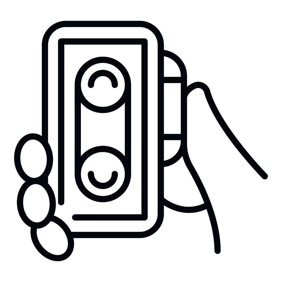 icono de grabadora de voz de audio, estilo de contorno vector