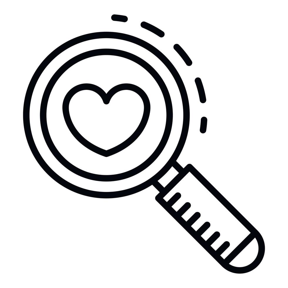 Search heart like icon, outline style vector