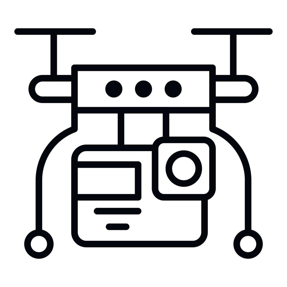 Drone video live icon, outline style vector