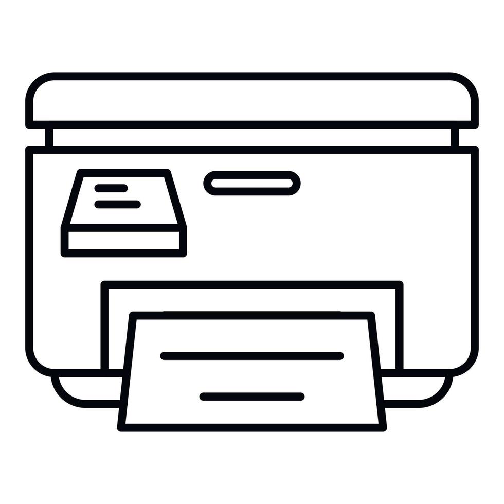 Printer icon, outline style vector