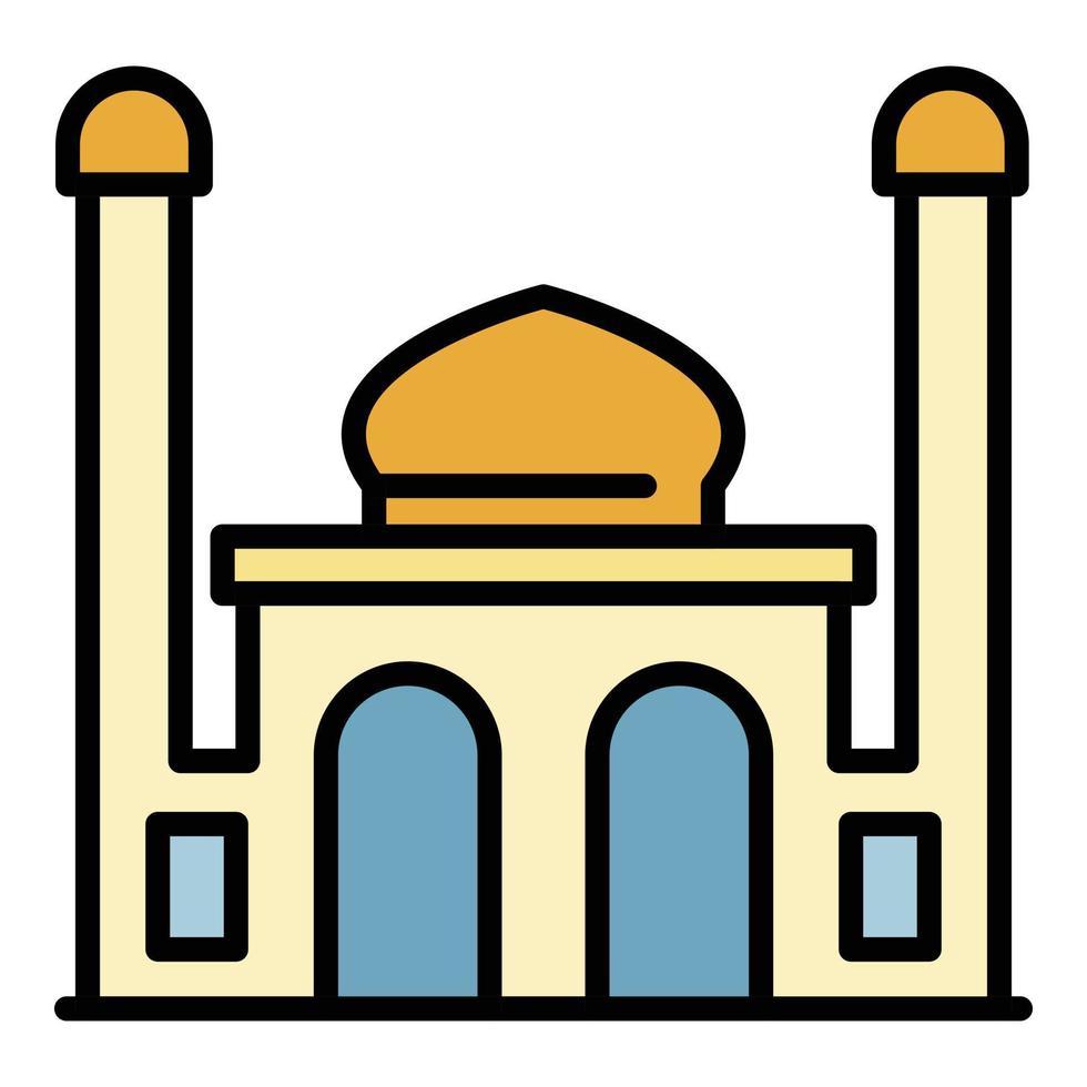 vector de contorno de color de icono de palacio sultán