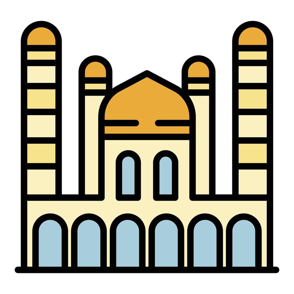 vector de contorno de color de icono de taj mahal