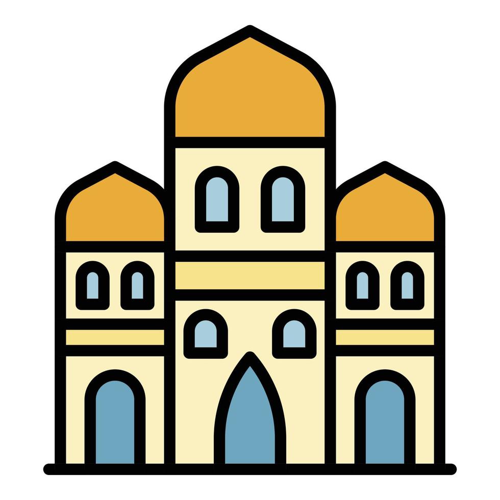Three arab towers icon color outline vector