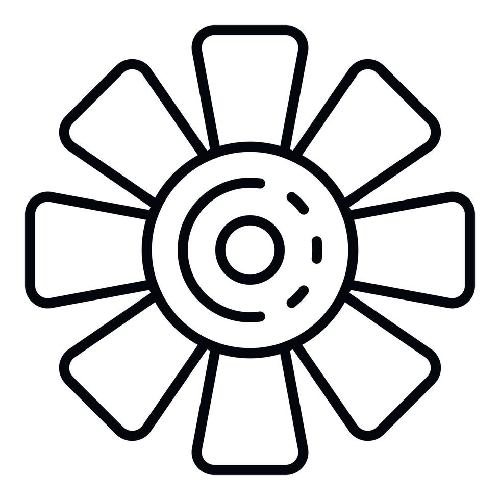 icono de ventilador de coche, estilo de esquema vector