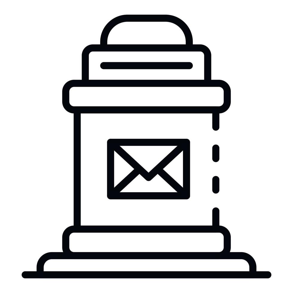 Post box icon, outline style vector