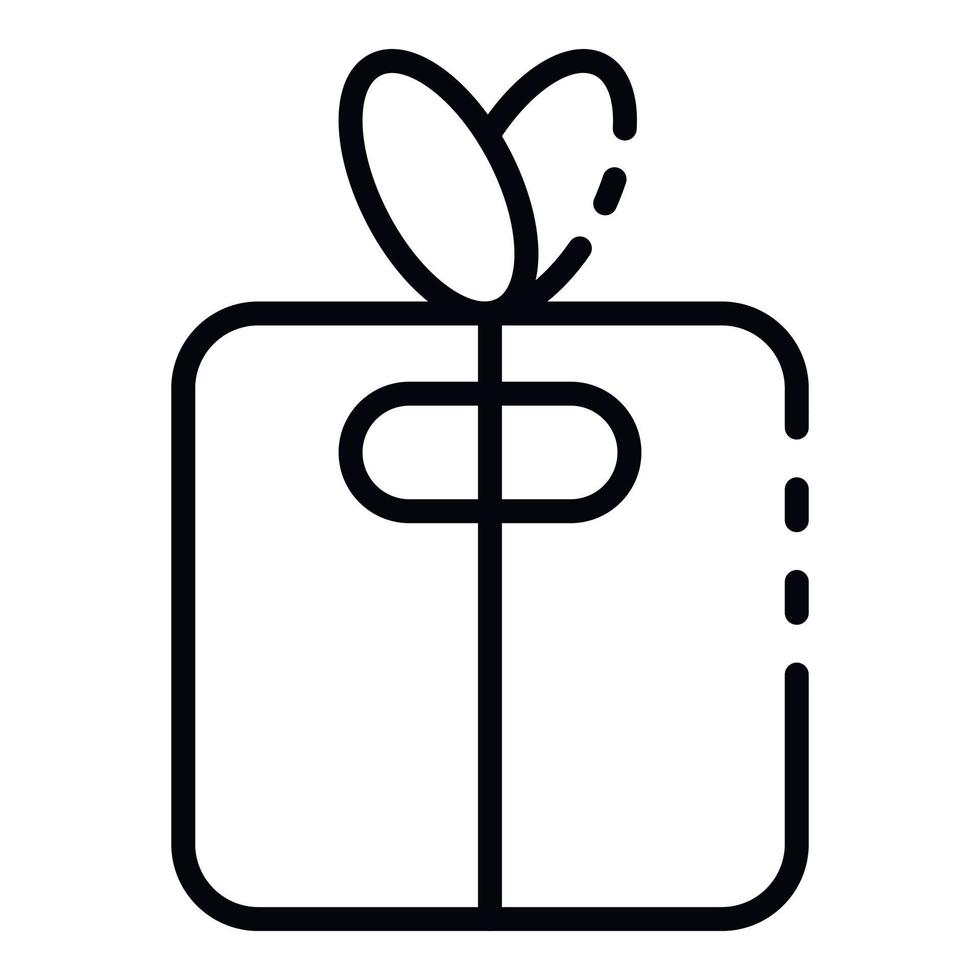 icono de caja de regalo de entrega, estilo de esquema vector