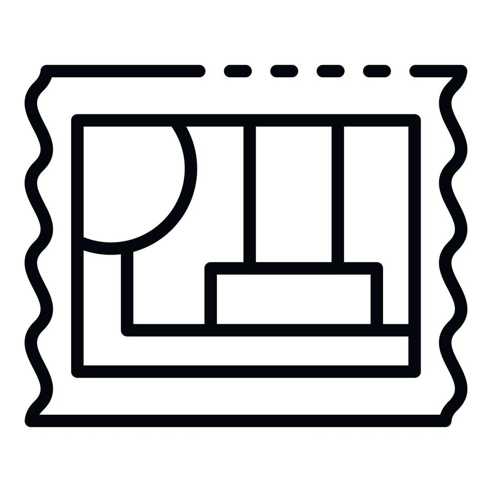 Post timbre icon, outline style vector