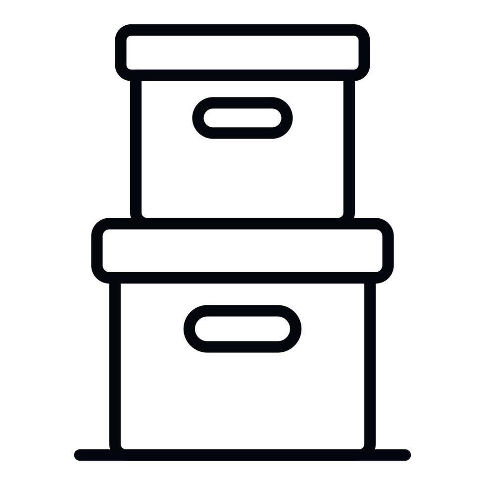 Stack delivery box icon, outline style vector