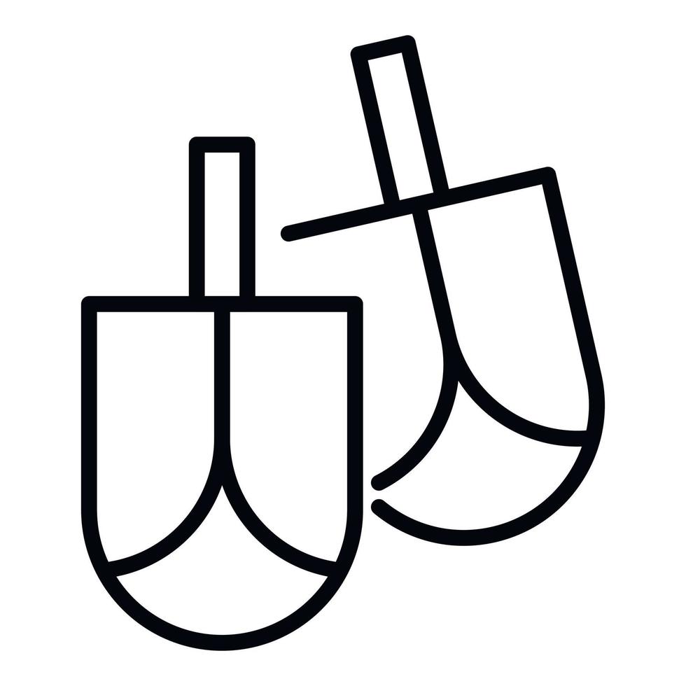 icono de dreidel judío, estilo de contorno vector