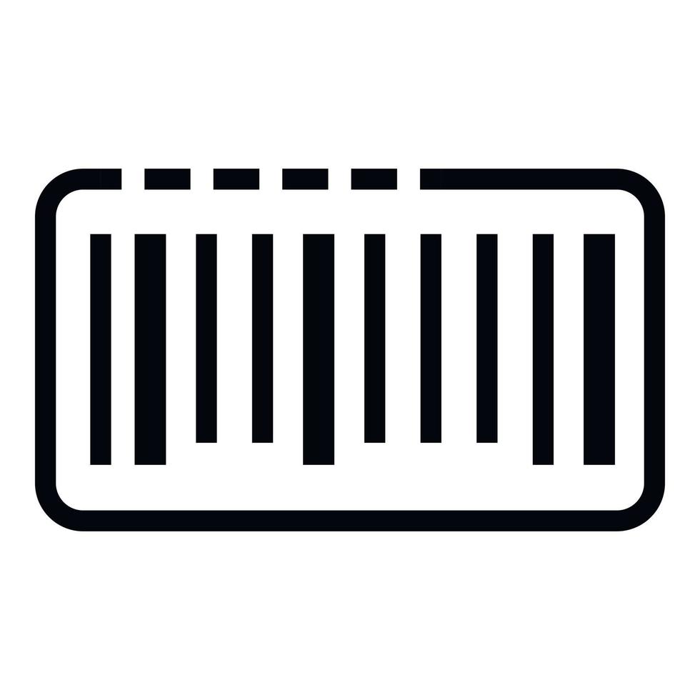 Barcode icon, outline style vector