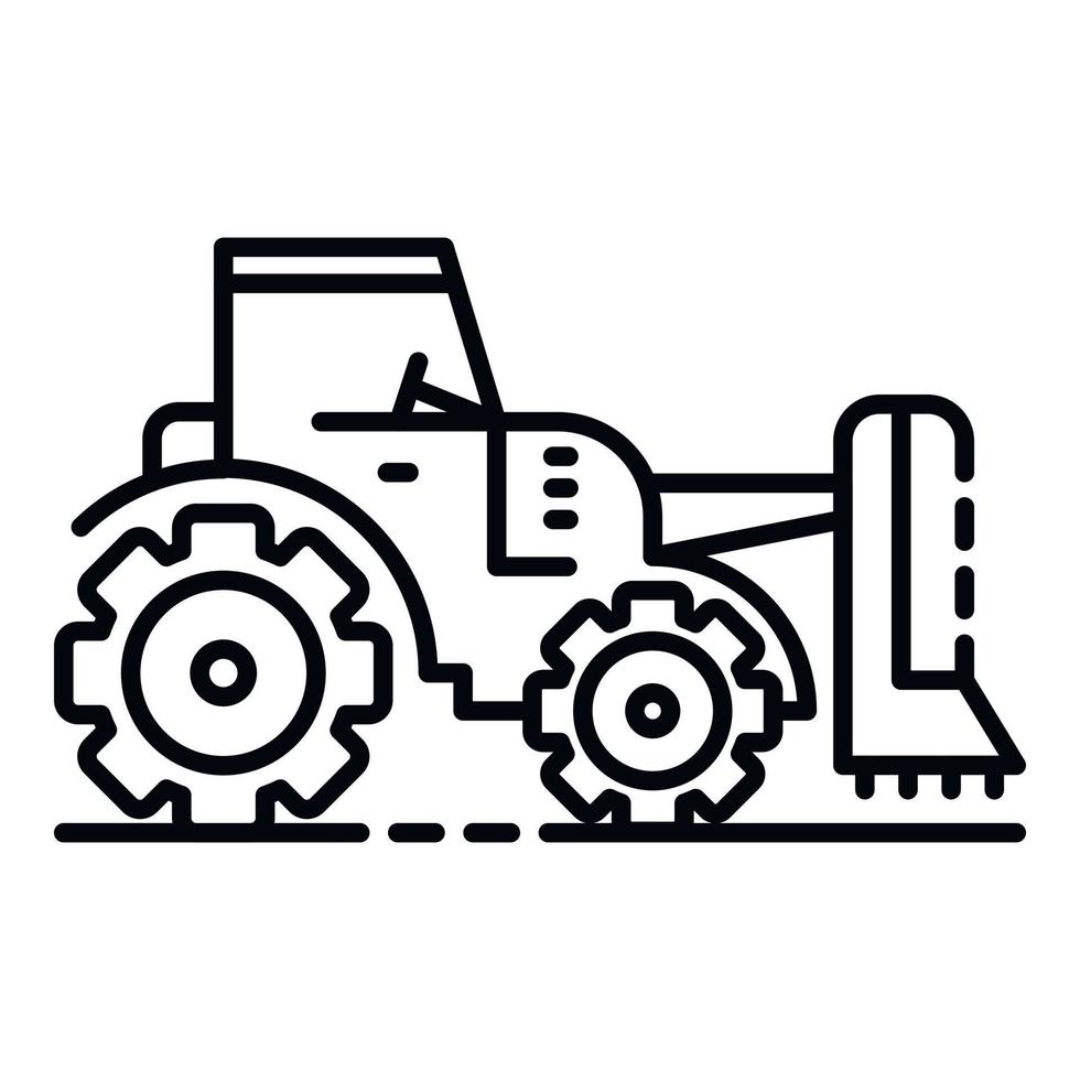 Tractor grass cutter icon, outline style vector
