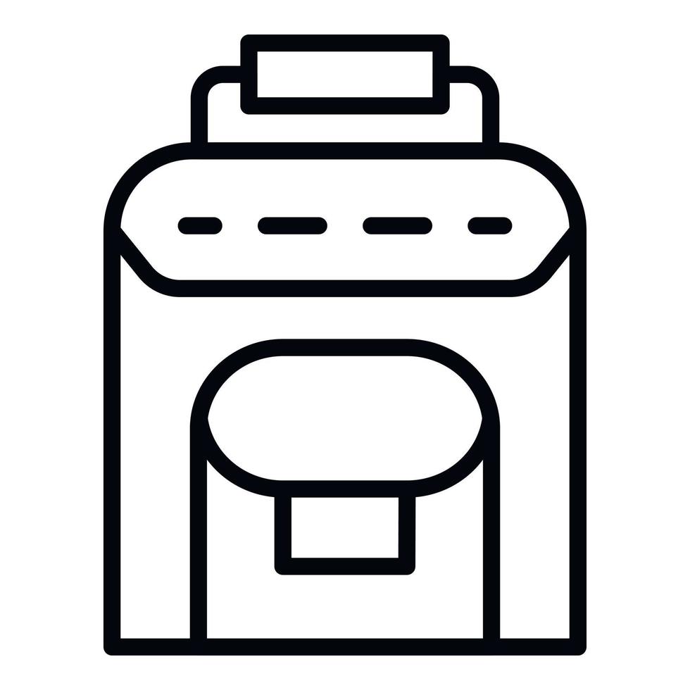 Hand backpack icon, outline style vector