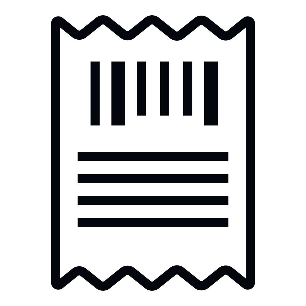 icono de verificación de código de barras, estilo de esquema vector