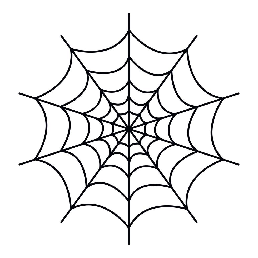 Symmetrical spider web icon, outline style vector