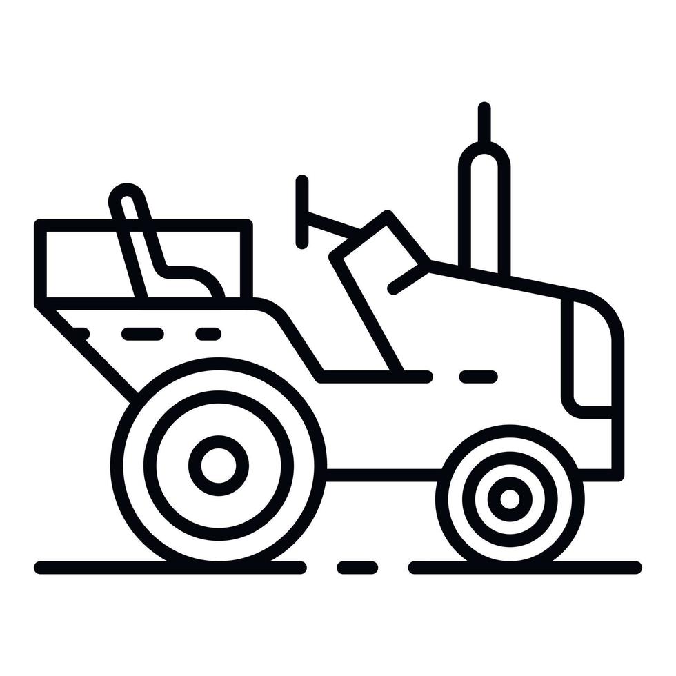 icono de tractor agrícola, estilo de esquema vector
