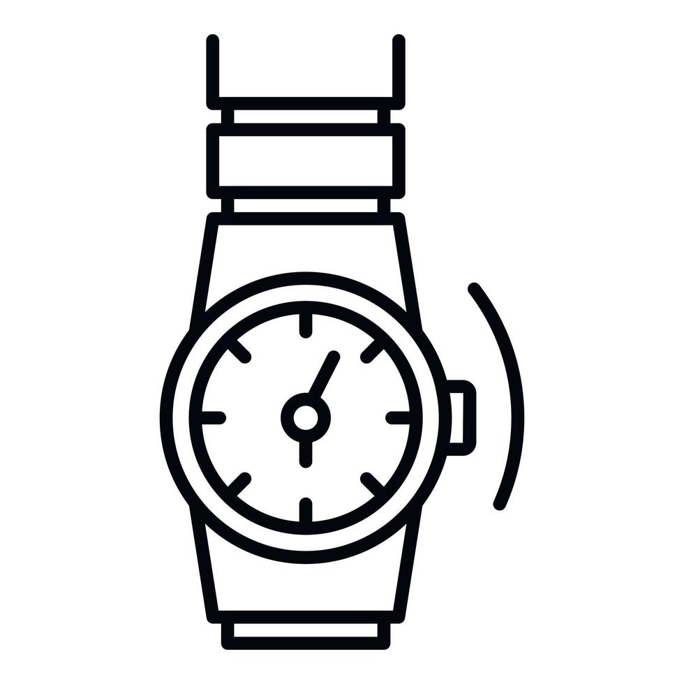 Gold rap watch icon, outline style vector