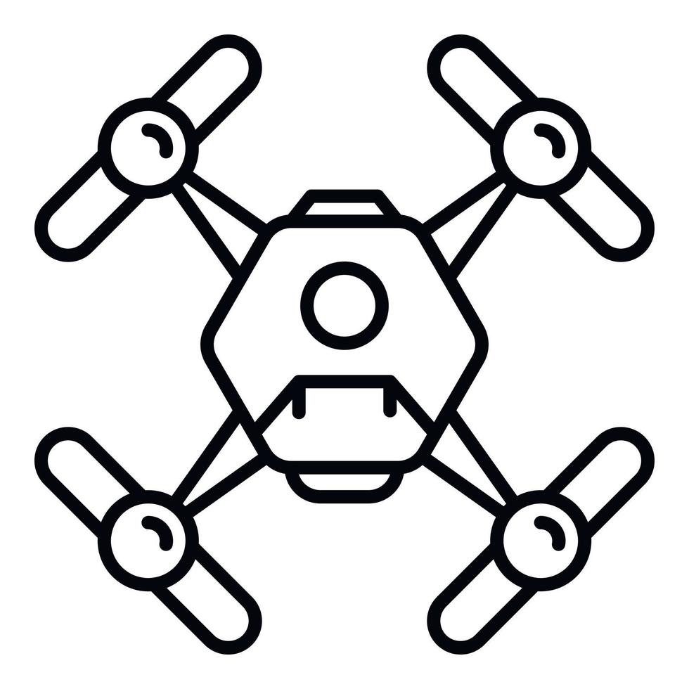 Quadcopter icon, outline style vector