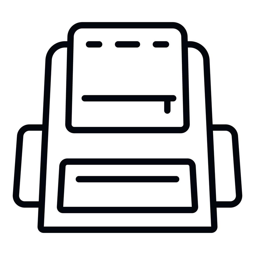 Modern backpack icon, outline style vector