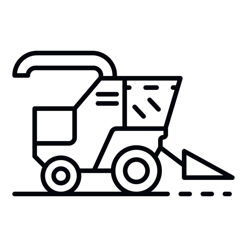 Combine harvester icon, outline style vector