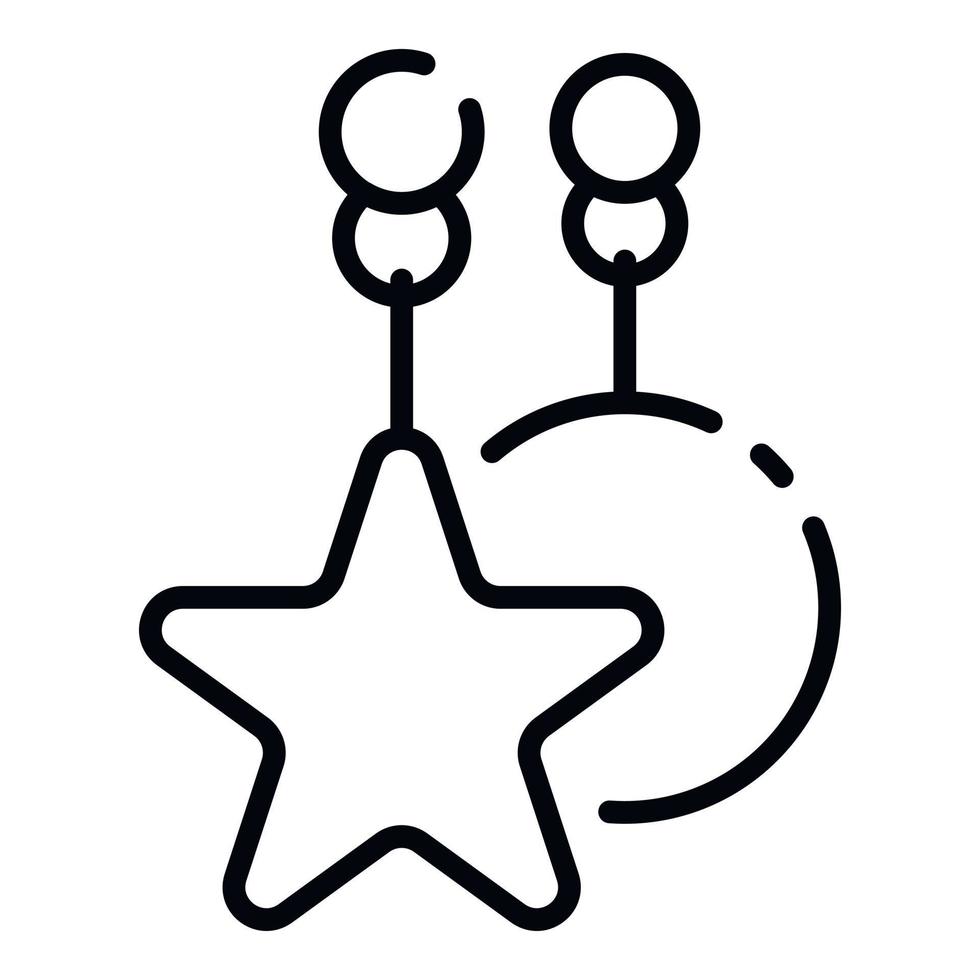 Star crib toy icon, outline style vector