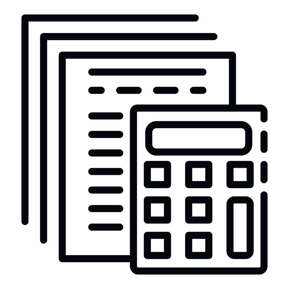 Finance calculator report icon, outline style vector