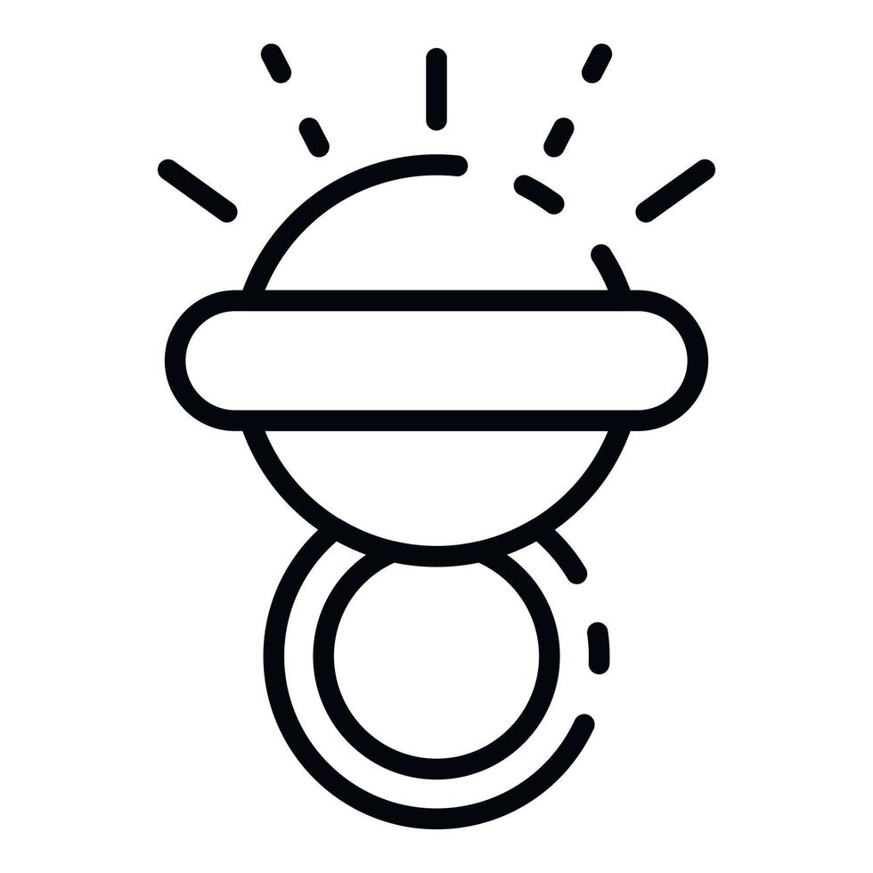 Rattle toy icon, outline style vector