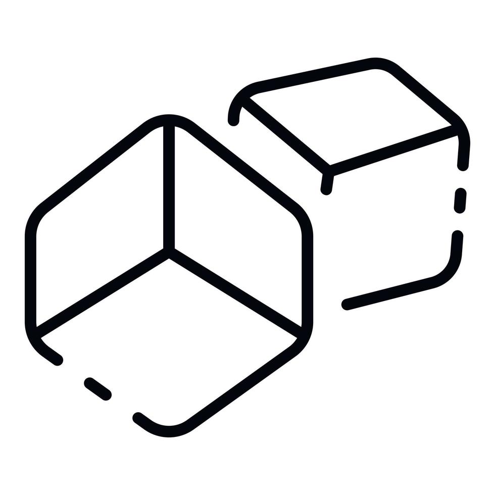 Cube toy icon, outline style vector