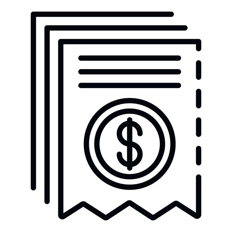 icono de recibo de pago, estilo de contorno vector