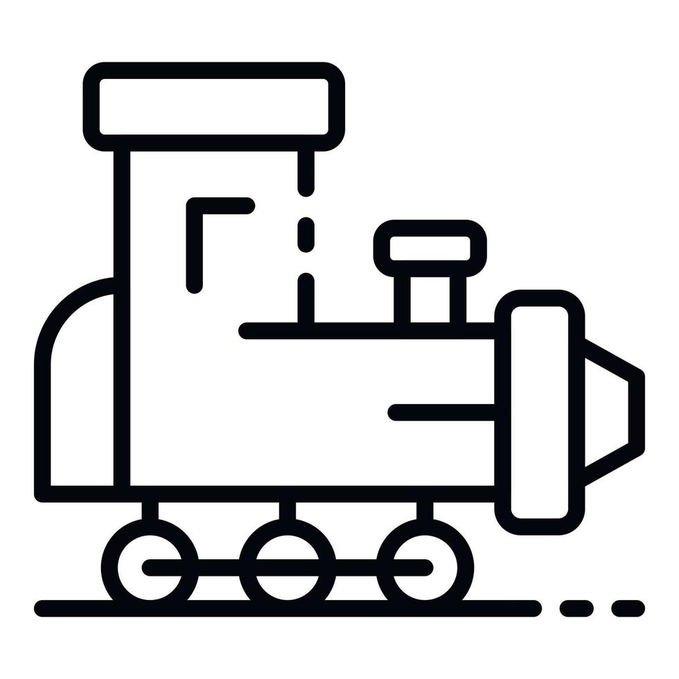 Toy train icon, outline style vector